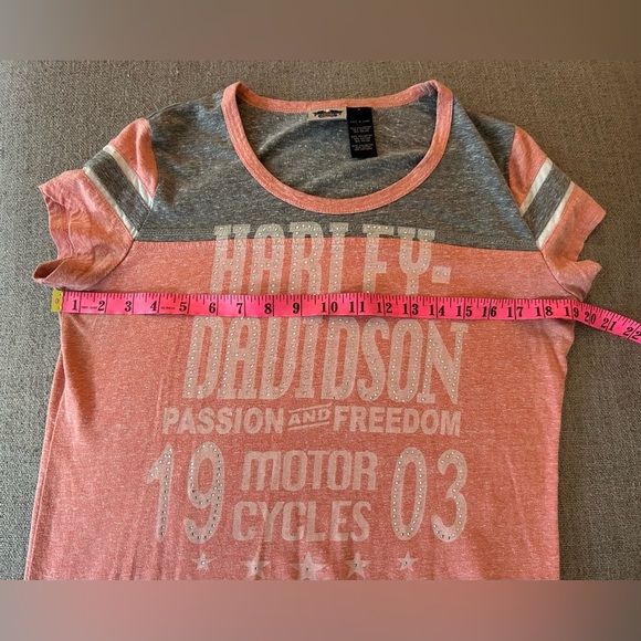 Harley-Davidson Pink and Gray Short Sleeve Tee - Picture 2 of 6